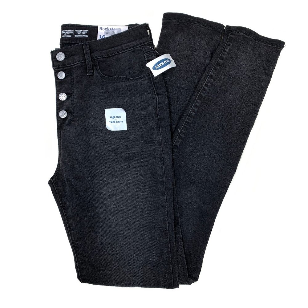 Old Navy Rockstar Black Jegging Jeans Size 16